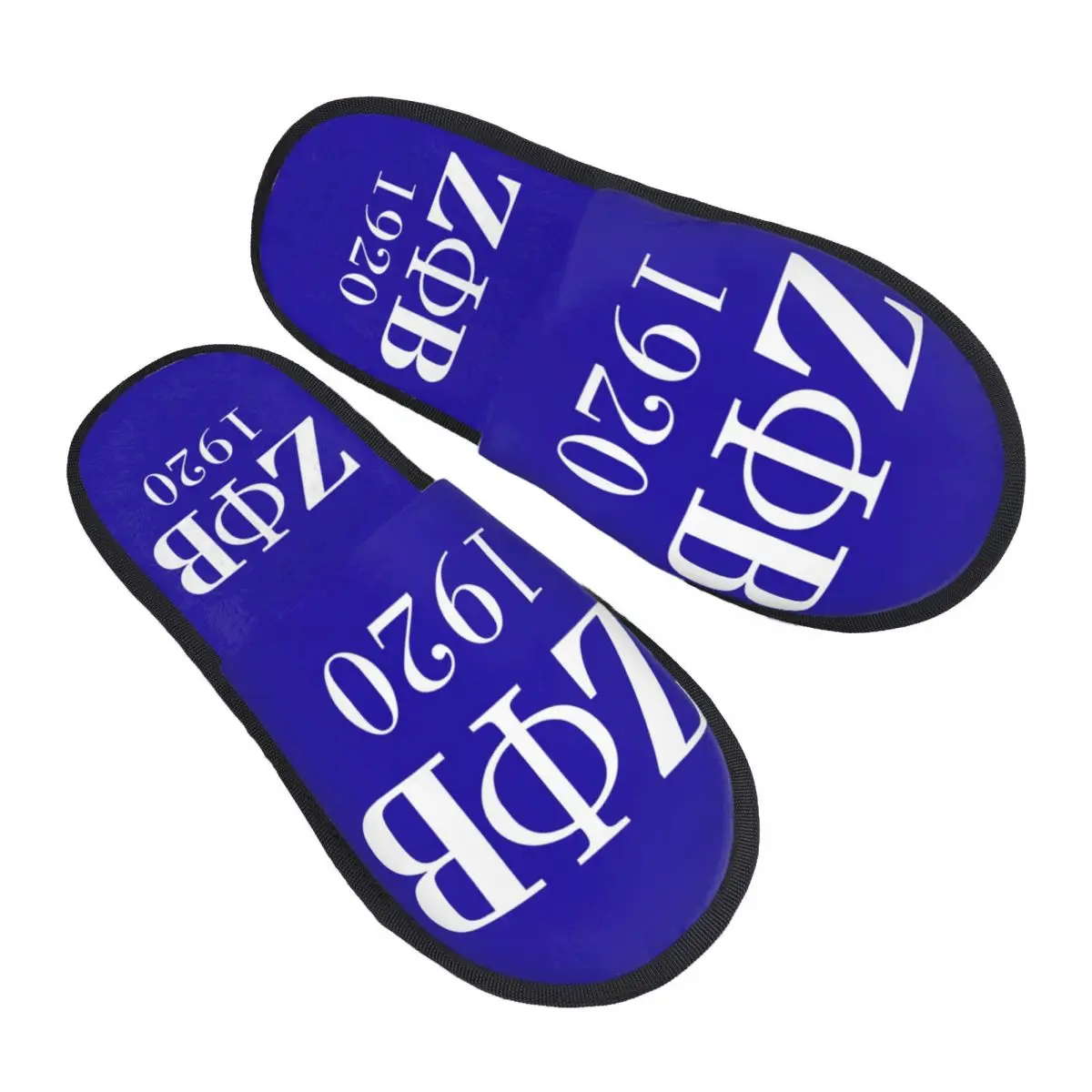 Custom Zeta Phi Beta Sorority Logo Soft Memory Foam House Slippers Women Greek Letter 1920 Comfy Warm Anti-skid Sole Slipper