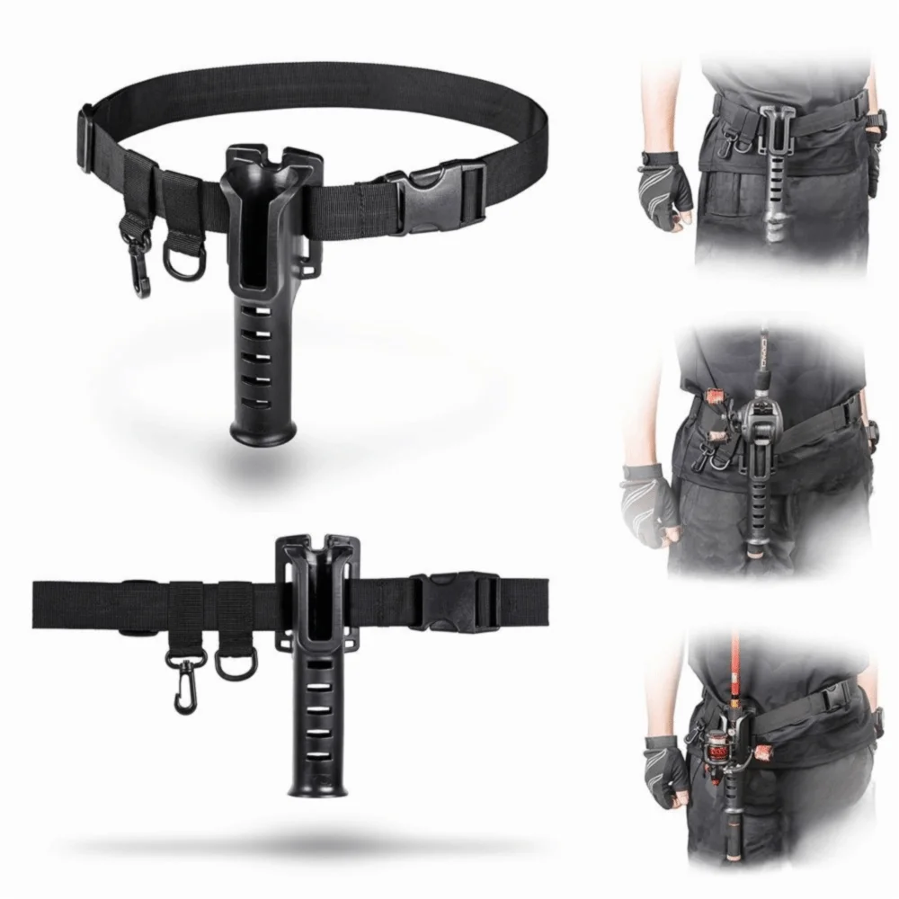 Adjustable Fishing Rod Belt Holder Hanging Buckle Wader Strap Wading Belt Lure Fishing Rod Insertion Spinning Fishing