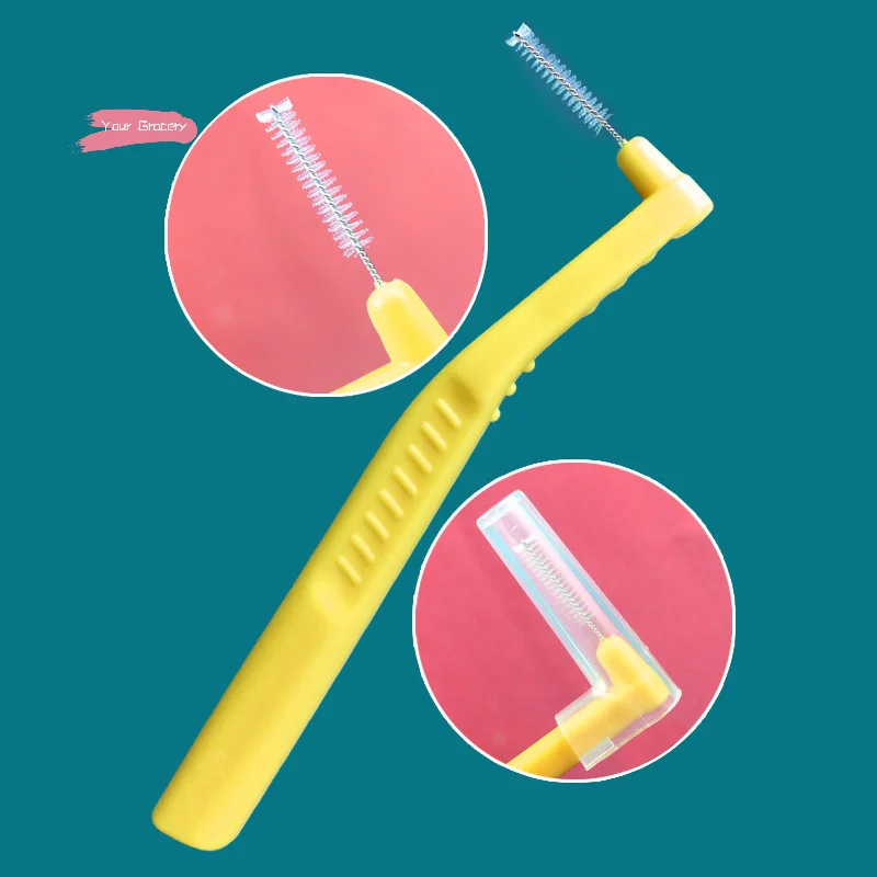 

20Pcs L Type Angled Interdental Brush Soft Micro Bristles Dental Cleaning Brush for Braces Short Handle Interdental Cleaner