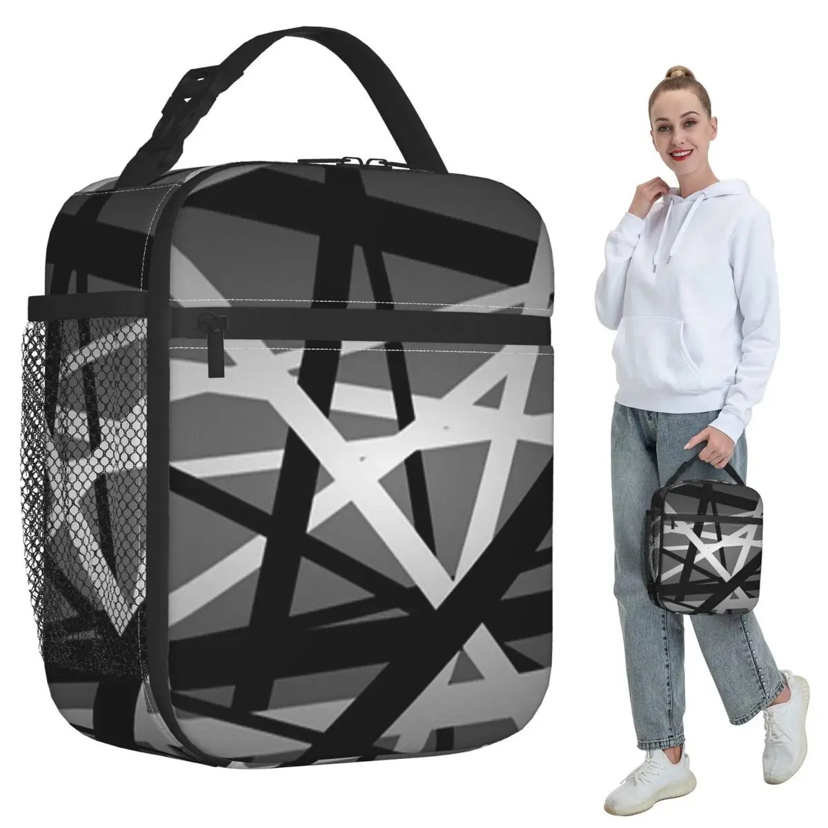 

Light Van Halen Grey Insulated Lunch Bag for Kids School Cooler Thermal Food Box Tote Portable Lunch Boxes Container