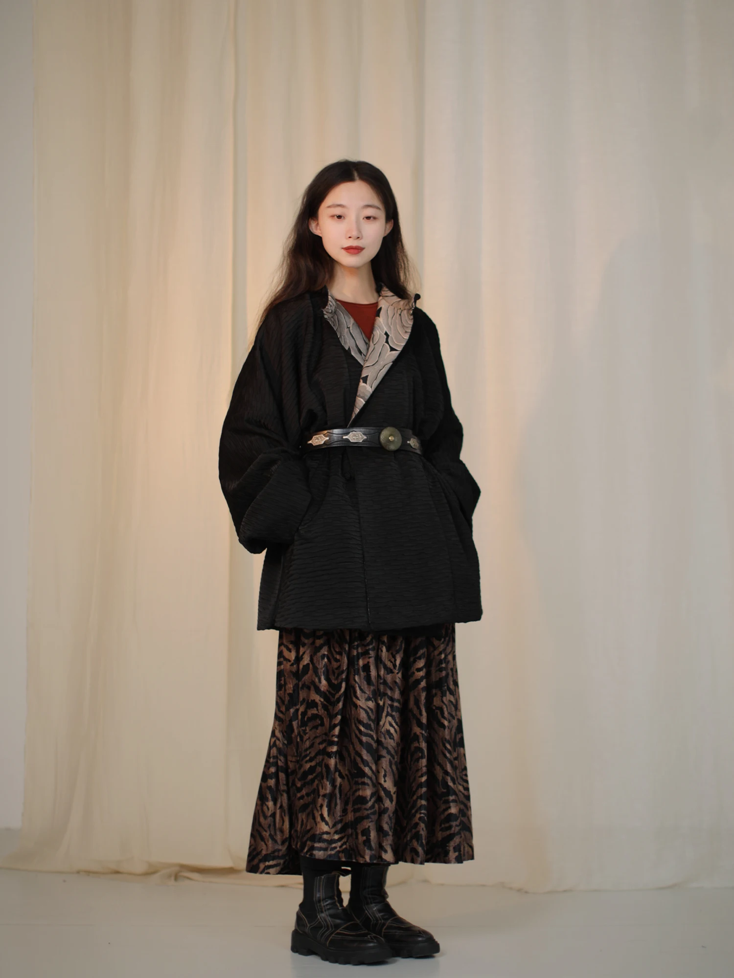 

Mysterious Phoenix Velour f Skirt Faionable Animal Print Hanfu Sle Women's Slimming Polyester Fiber Spring 2026