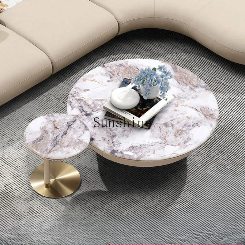 

Italian simple modern living room coffee table oval coffee table next to household sofa