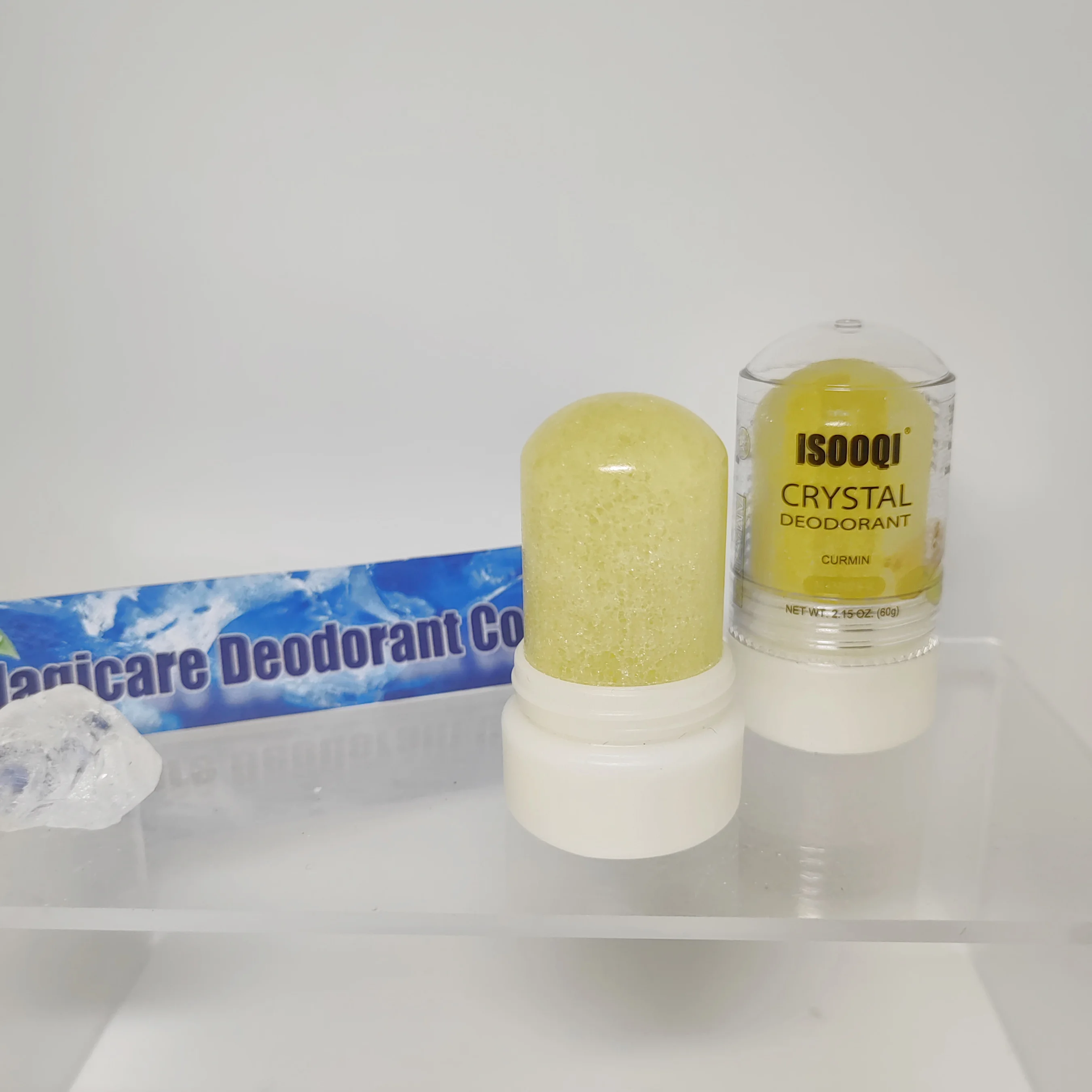 MAGICARE 2PCS/LOT 60G curmin Crystal Deodorant Potassium Block Antiperspirant Stone 100% Natural Underarm Unisex