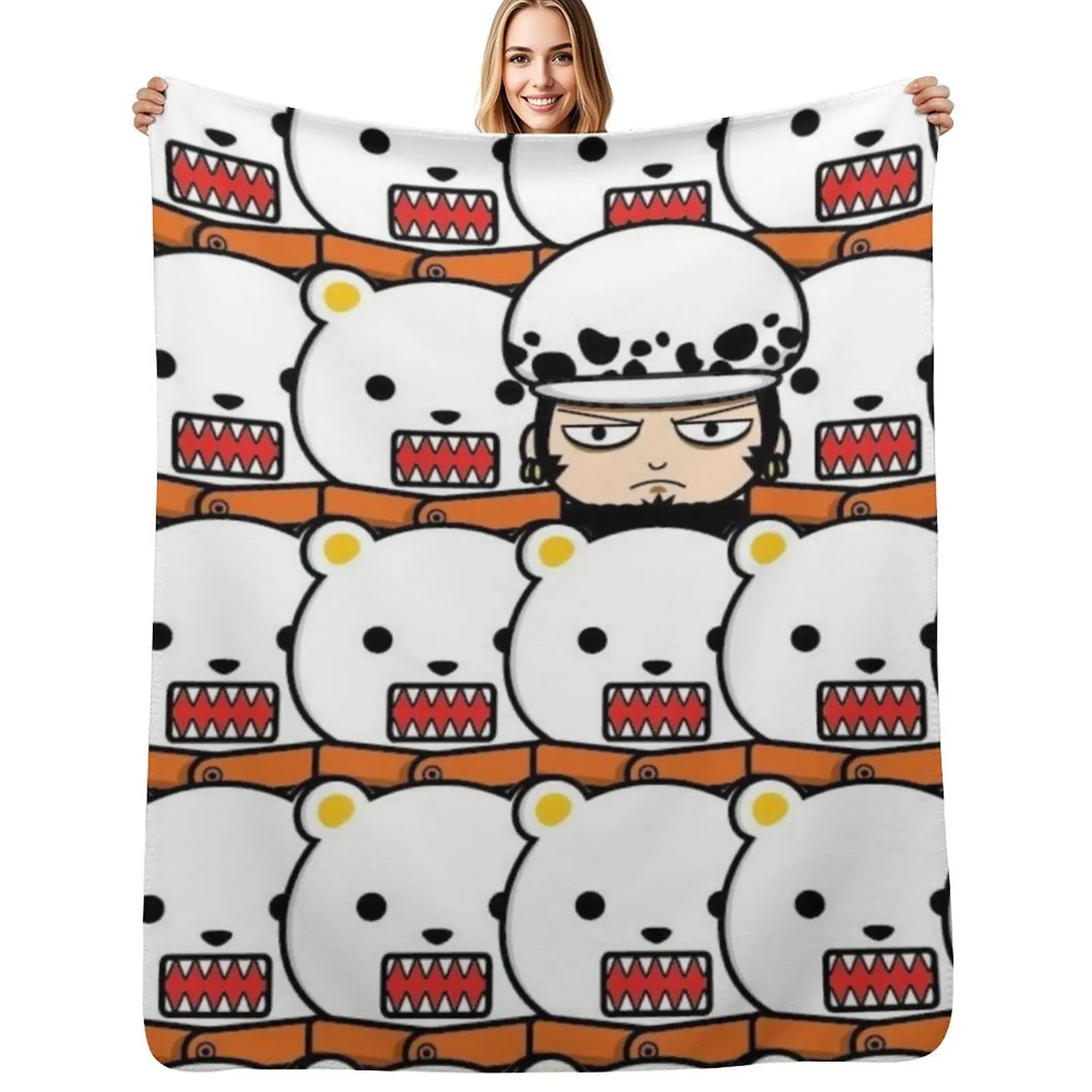 

Trafalgar Law x Bepo Throw Blanket Retros Shaggy Warm funny gift Blankets