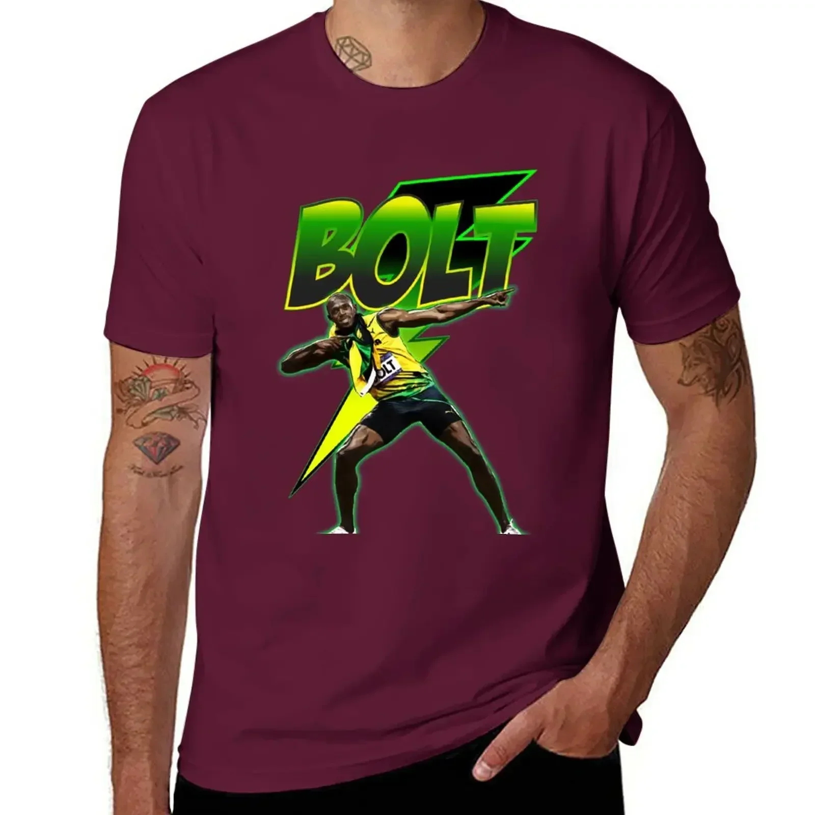 Summer Clothes Customizeds Tees Mens Big and Tall T Shirts Usain Bolt T-Shirt Harajuku Graphic T Shirts Oversized 2024 Summer