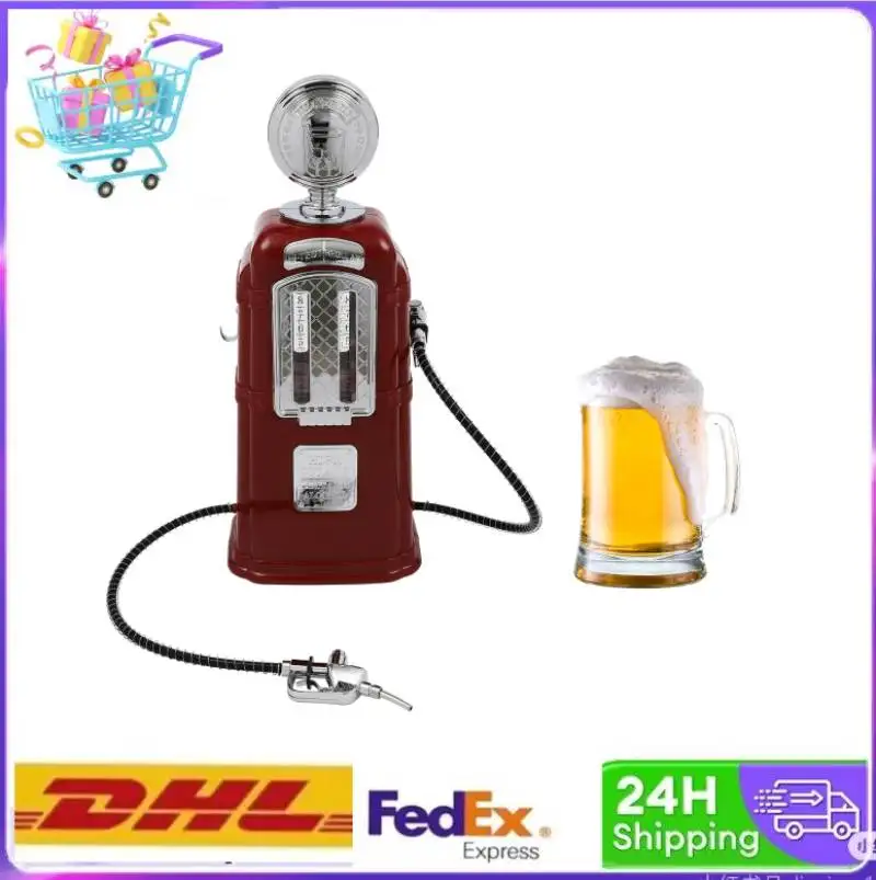 

2L/67.6oz Professional Double Guns Liquor Pump Countertop Mount Beer Dispenser, Dark Red,Precision Flow Control, For Bars KTV