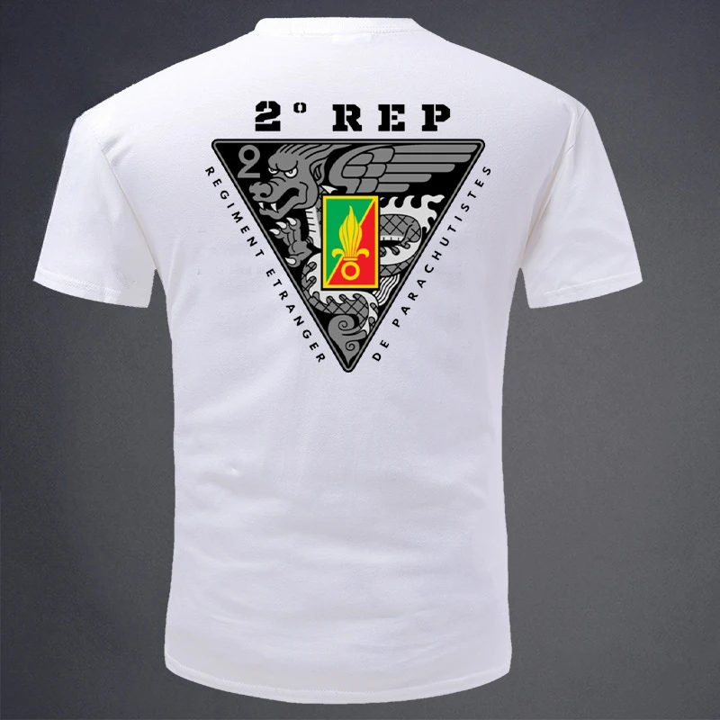 2026 Summer New Military-style French Foreign Legion Theme Series Second Regiment Dragon Logo Round-neck Short-sleeved Shirt