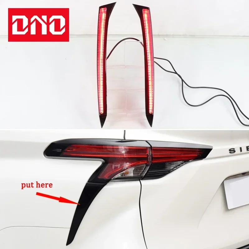 Car LED Rear Bumper Lamps For Toyota Sienna Granvia 2021 - 2025 Brake Light Turn Signal Backup Reflector Lamp Taillights