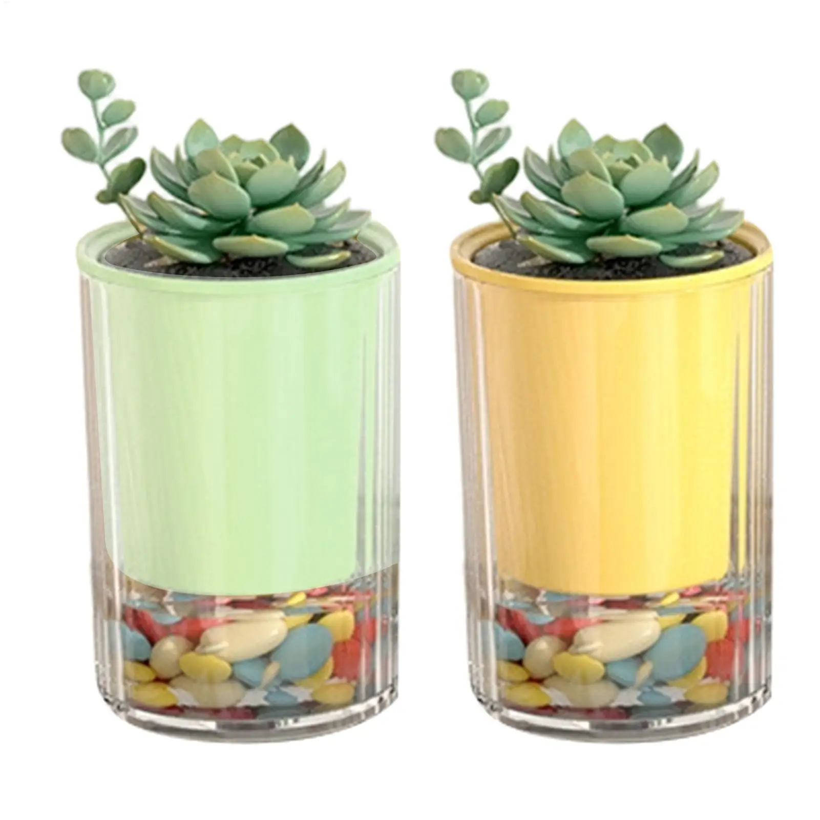 Self Watering Planter Double-Layer Desk Flower Container Desktop Flower Pots for Gardeners Growers Home Office Apartment
