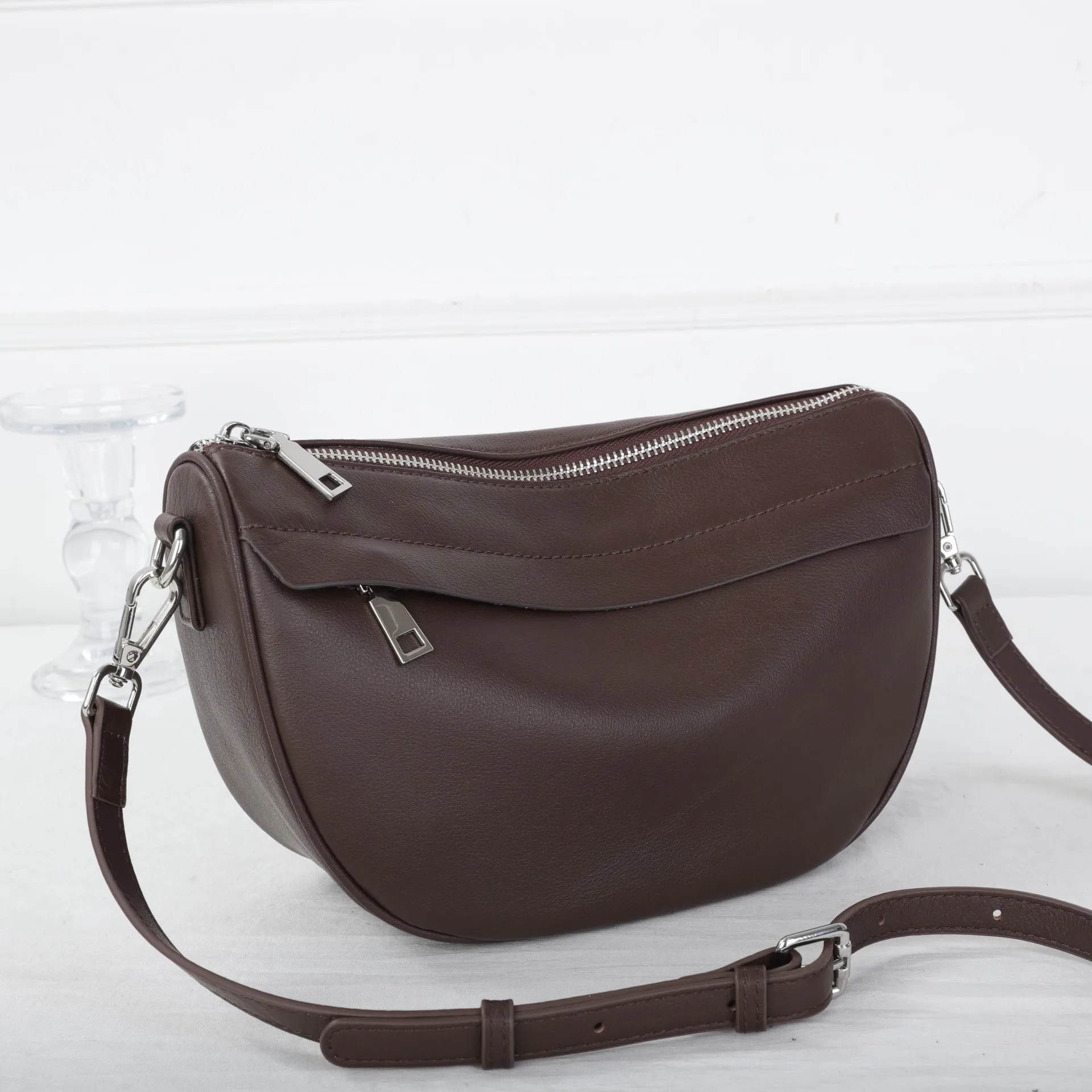 

Women's Full-Grain Leather Commuter Crossbody Bag Ladies' 2025 New Hobo Shoulder Bag Office To Weekend
