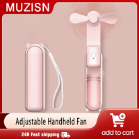Portable Mini Handheld Fan Small Pocket Fan USB Rechargeable Battery Fan Folding Cooling Hand Fan Mini USB Fan with Power Bank