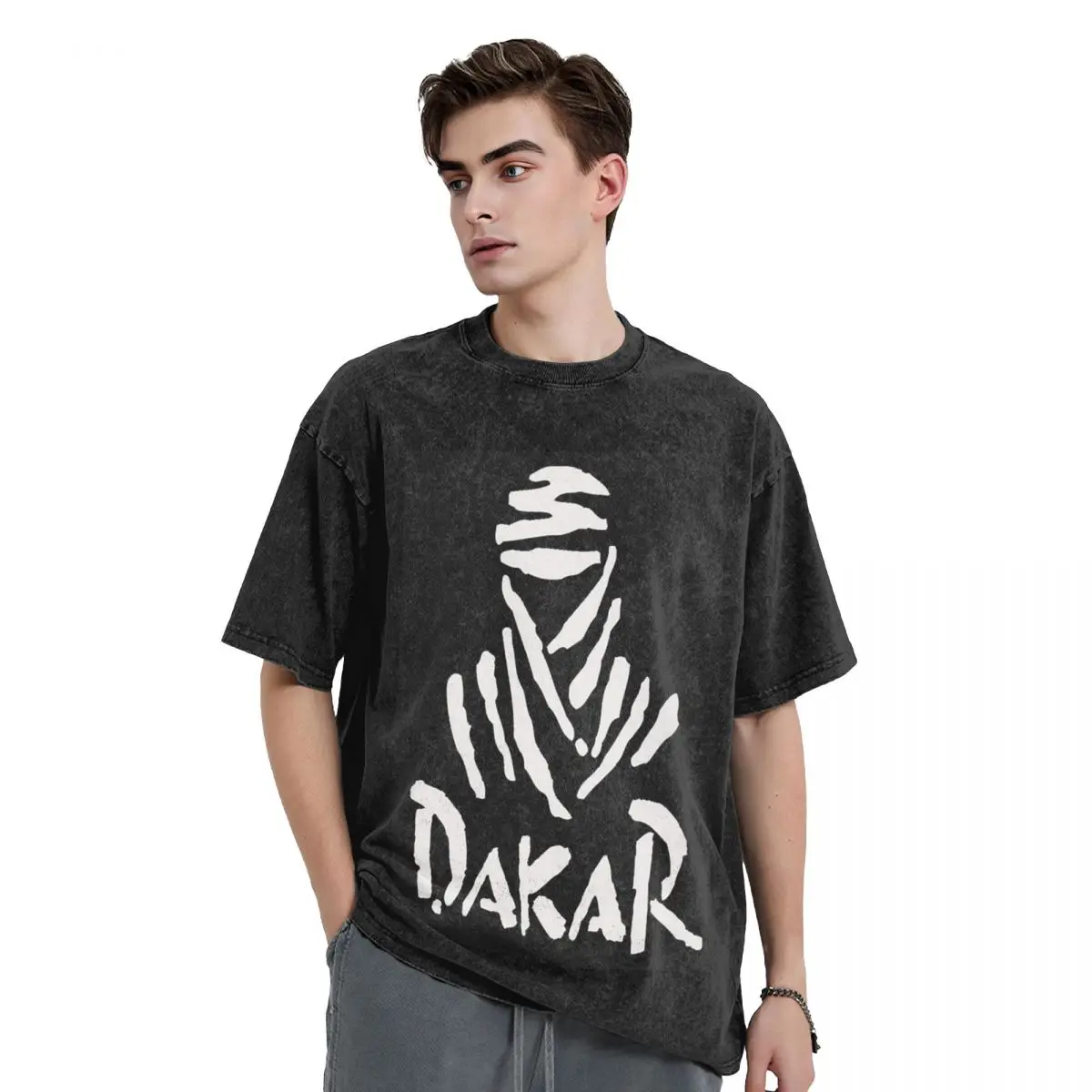 Dakar Rally  Washed T Shirts Oversized Short Sleeve Hip Hop T-Shirt Streetwear Tops Tees for Men Women