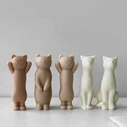 Cartoon kitten silicone mold handmade gift cat plaster resin jewelry mold DIY cute kitten handicraft silicone mold