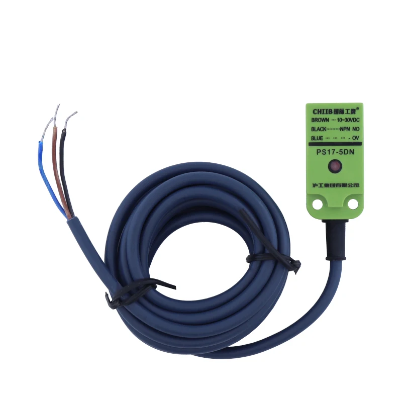 Interruptor de proximidade quadrado, sensor DC normalmente fechado, sensor de três linhas, PS17-5DN, DN2, DN3, DP, DP2, DP3, D1, D2, Y1, Y2
