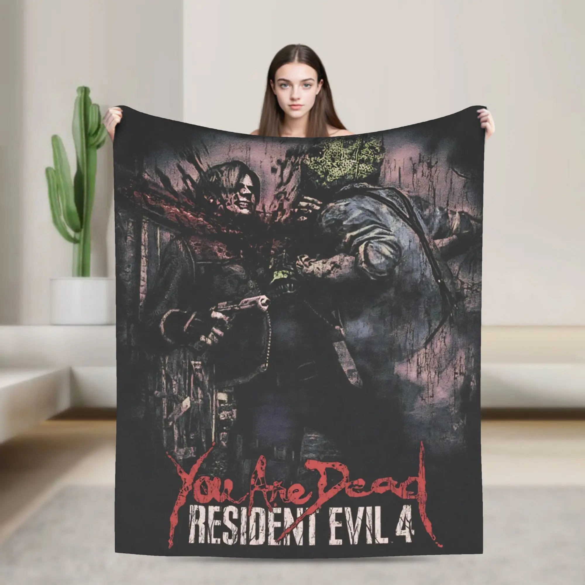 Blanket Decorative Leon Kennedy Resident Evil Bedding Throws  Flannel Bedspread For Couch Bed Street Trend Sofa Bed Cover