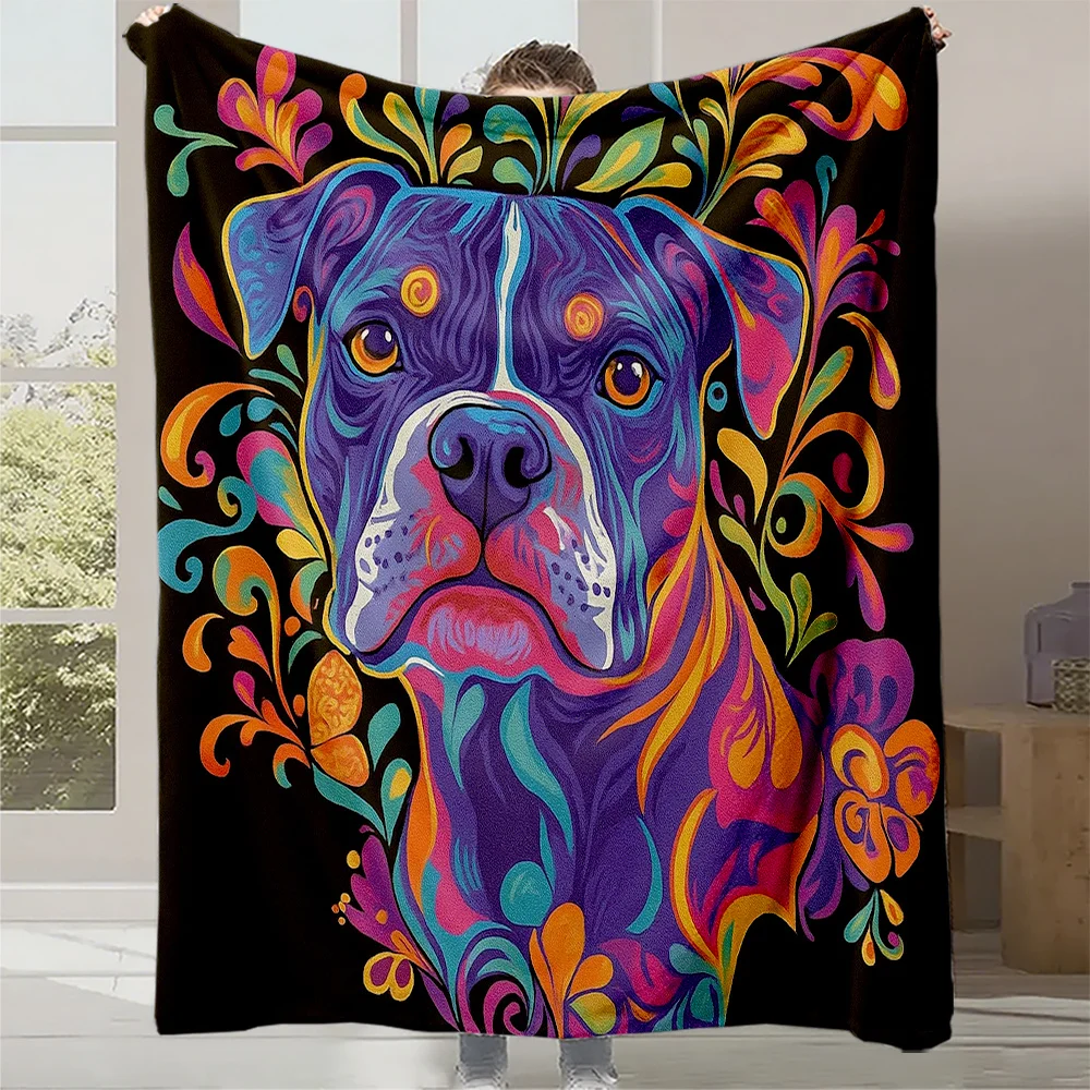Manta polar con estampado de Pit Bull Terrier, colcha suave y acolchada de felpa para todas las estaciones, con cara y pata de perro Pit Bull, 1 ud.