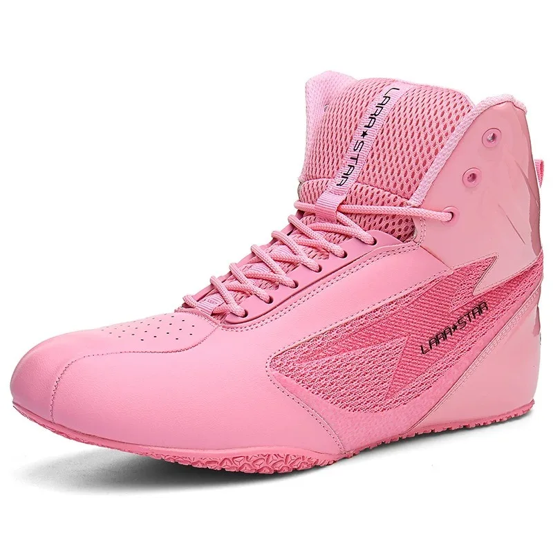 

Professional Wrestling Boots for Men Woman Boxing Shoes for Couples High Top Fighting Shoes for Male Lacing Gym Training