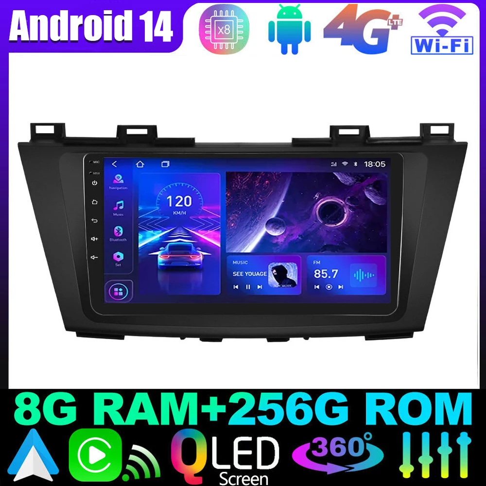 

Android 14 For Mazda5 Mazda 5 2010 2011 2012 2013 - 2015 Car Radio Stereo Carplay Multimedia Video Player GPS Navigation