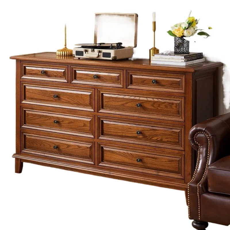 

Bedroom Locker Household Nine Dou Storage Cabinet Living Room Light Luxury Solid Wood Drawer Cabinet