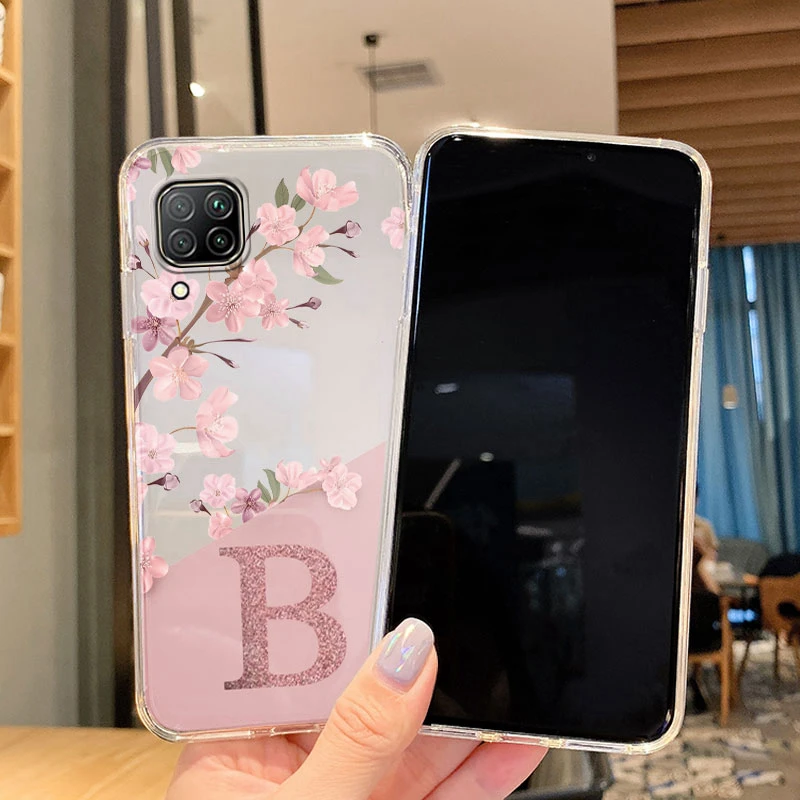 غطاء حماية لهاتف هواوي P40 Lite Nova 6 SE 7i وردي زهور حرف لطيف فوندا ناعم من البولي يوريثان شفاف لهاتف هواوي P40 Lite