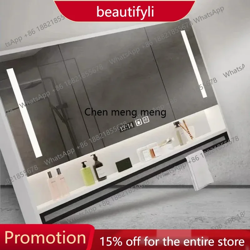 X188 Wooden Bedroom Cabinets Shelves Organizer Luxury Smart Bathroom Cabinets Space Saving Mirror Mobili Da Bagno Auxiliary Furn