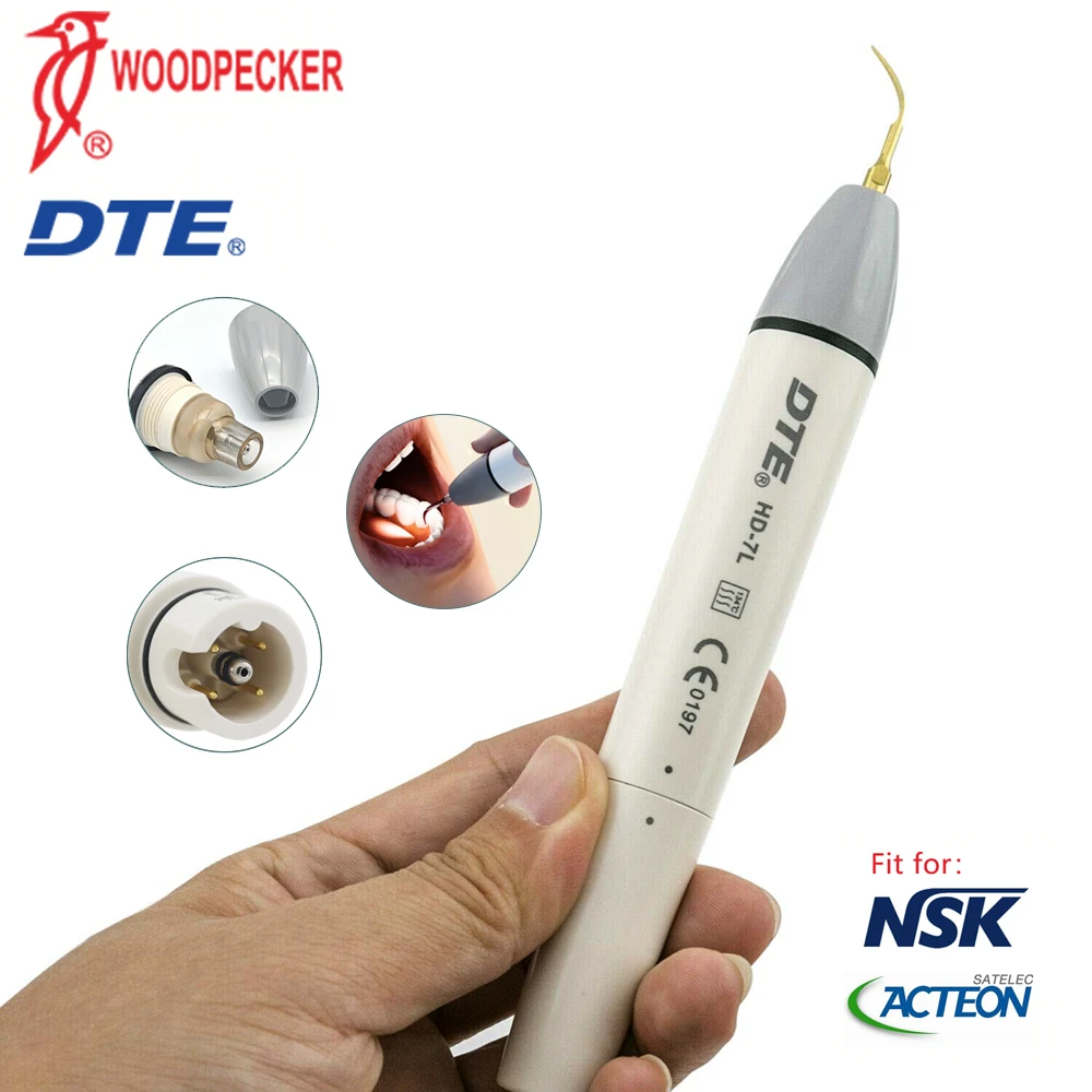 Наконечник для ультразвукового скалера Woodpecker DTE с LED-подсветкой HD-7L HD-7H, 100% оригинал, совместим с NSK SATELEC ACTEON.