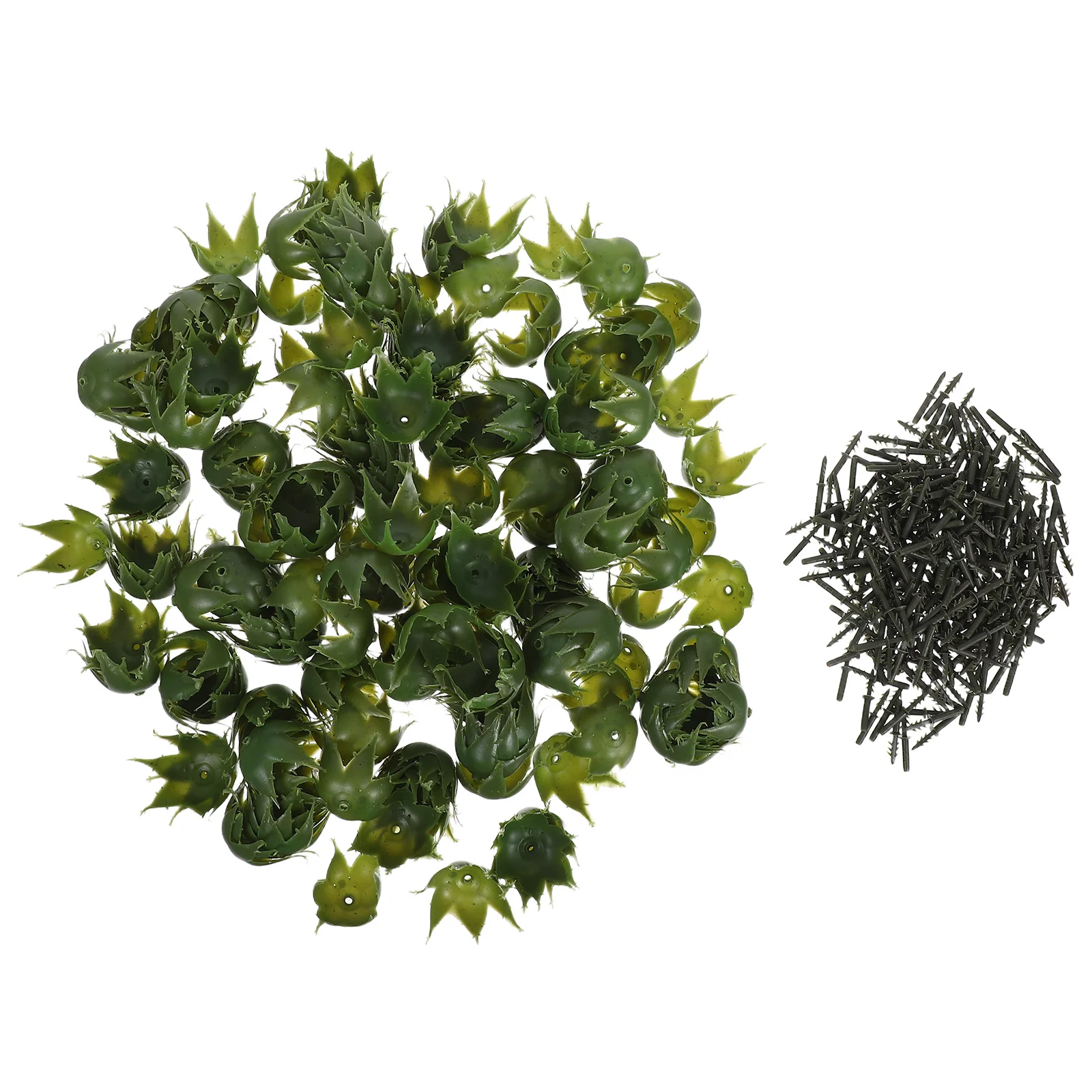 

200set Artificial Flower Base Rose Calyxes For Diy Bouquet Craft Supplies Fake Floral Sepals Plastic Stem Leaves Decor