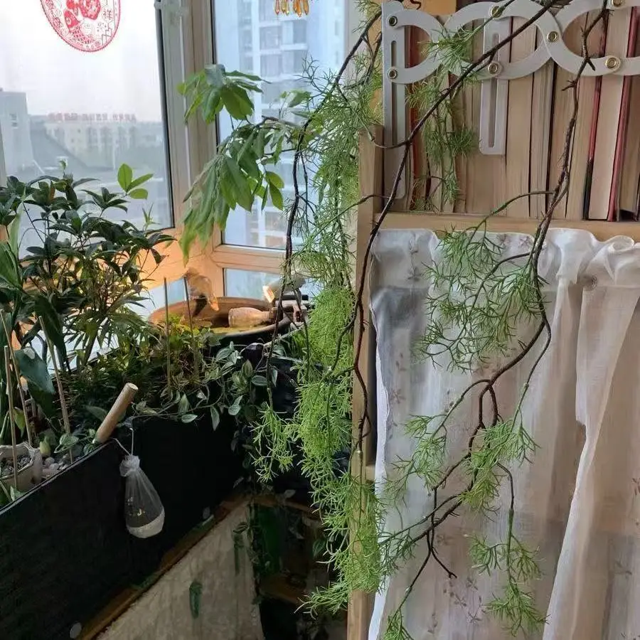 1 Stück, 140 cm künstliche Ranke, biegsamer grüner Rankenbaum zum Aufhängen, Wanddekoration, künstliche grüne Pflanzen für Klimaanlagenrohre und Rohrleitungen – Detail 5