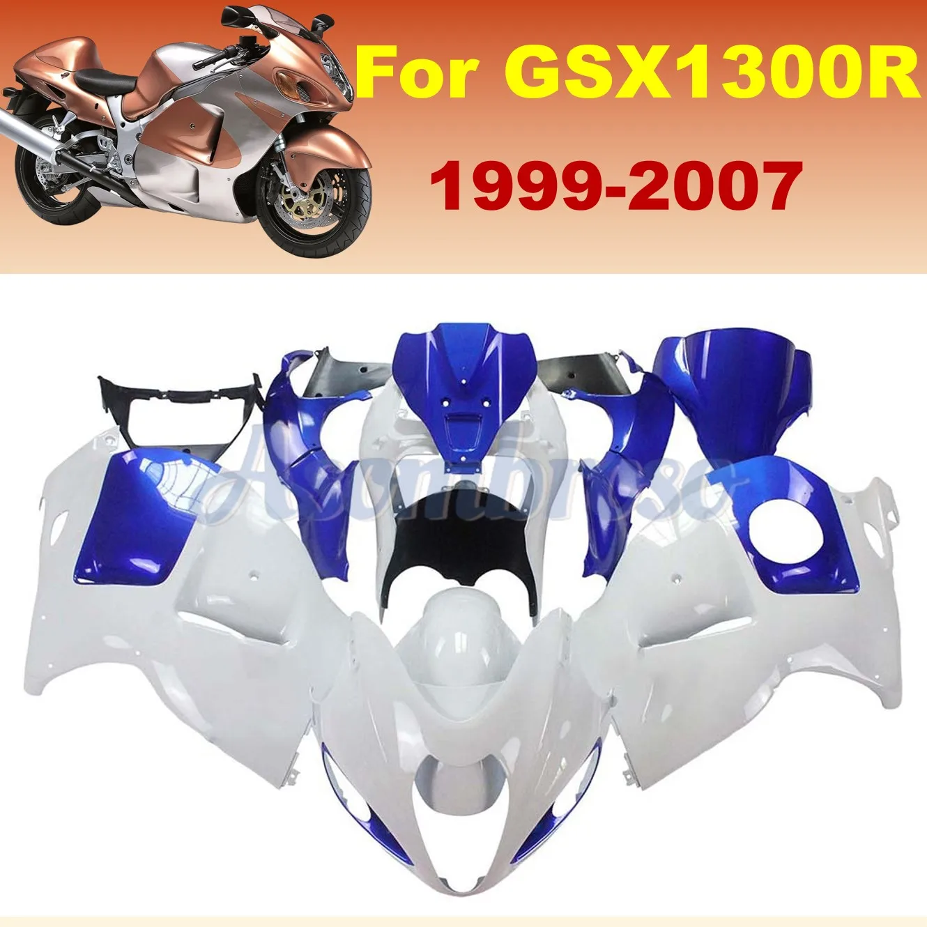 Motocycle parts fairings For Suzuki GSX1300R 1999 2000 2001 2002 2003 2004 2005 2006 2007 Hayabusa gsxr1300 99-07 Blue white