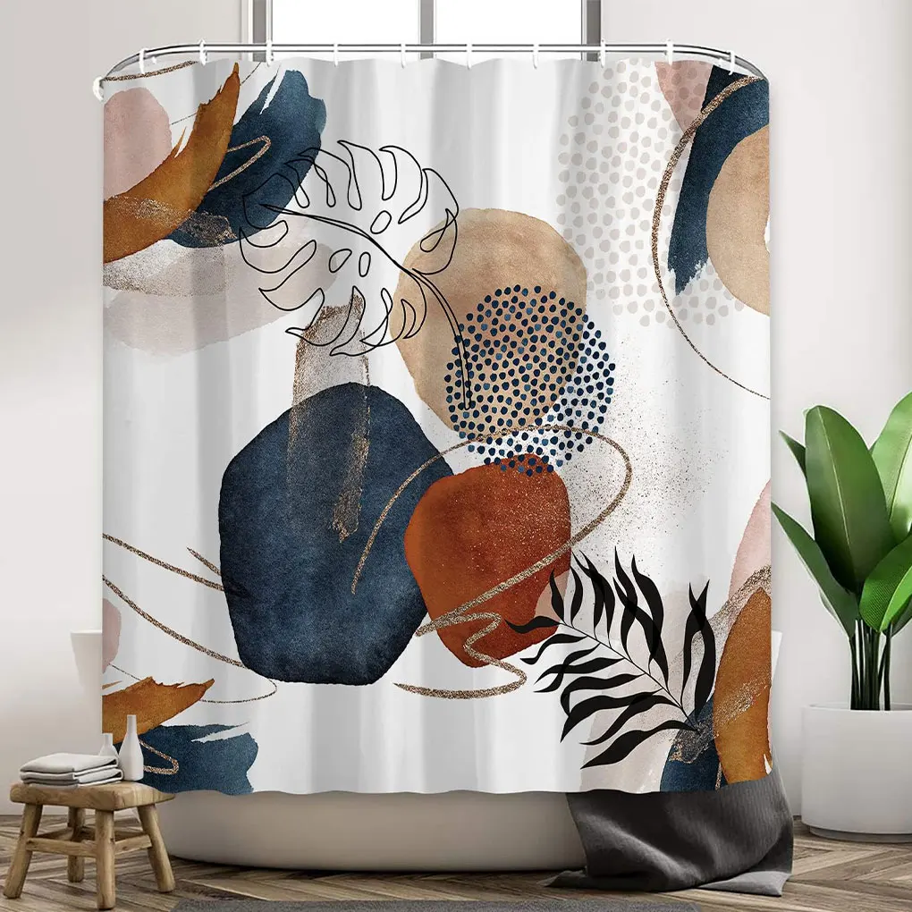 Waterproof Polyester Shower Curtain Strong Draping Effect And Quick-drying Good Hand Feeling YL365-1 80cm*180cm