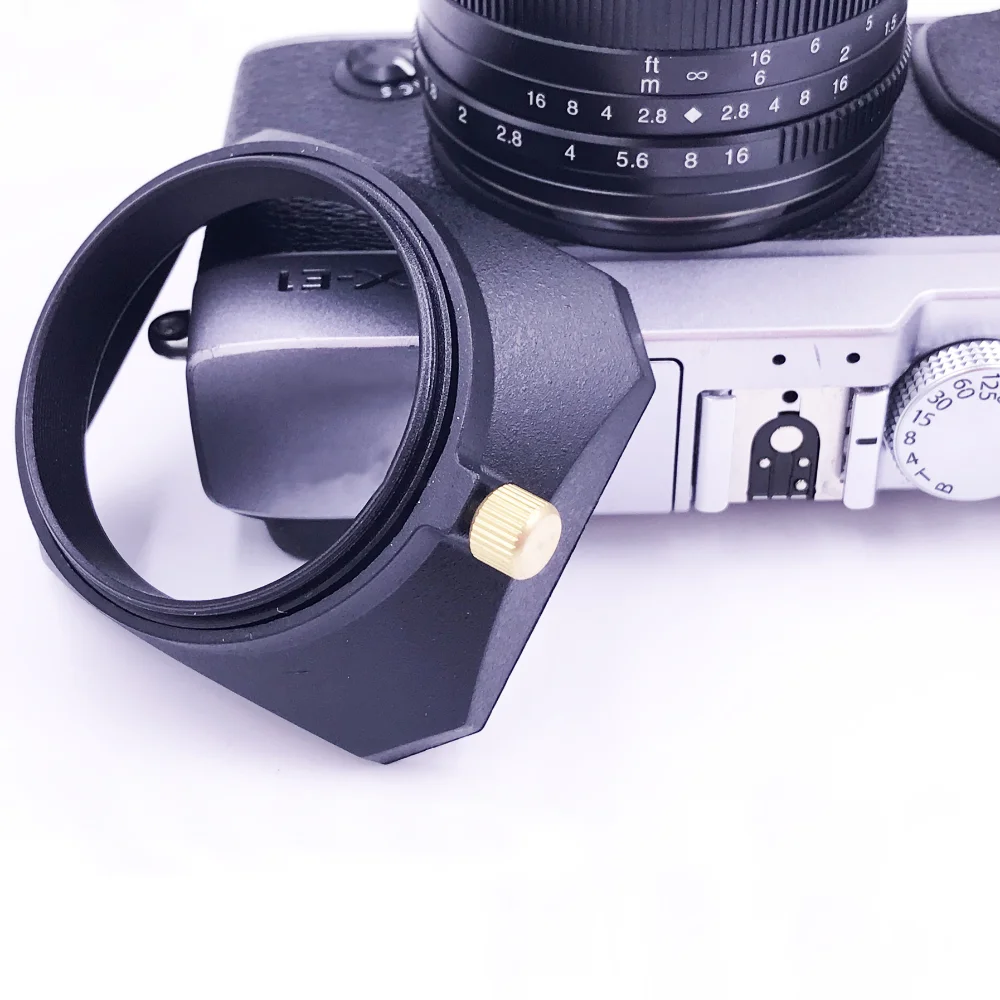 Pare-soleil carré rétro universel, 37 à 58mm, accessoires d'objectif pour Sony, Fujifilm, Olympus, objectif d'appareil photo sans miroir, révélateur de caméscopes