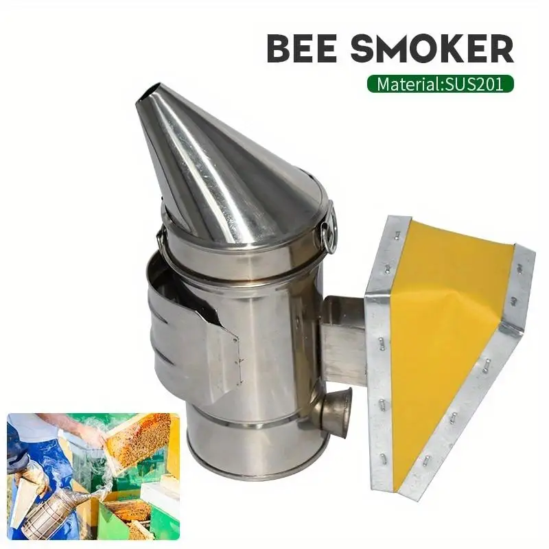 1PC Beekeeping Smoker Stainless Steel Hive Box Tool Supplies Manual Smoke Maker with Hanging Hook