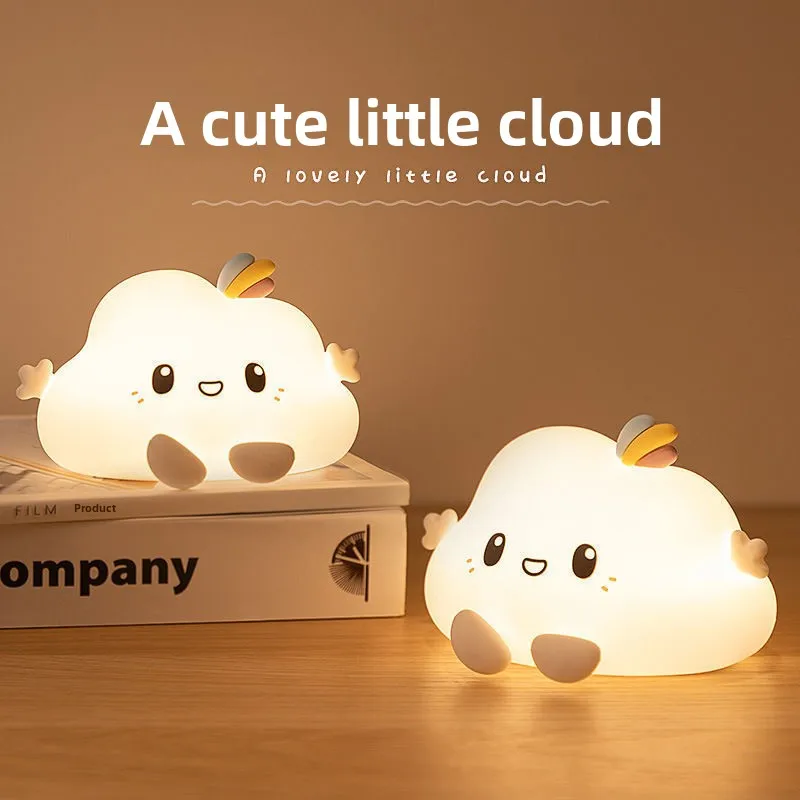 Cloud small night light, touch to turn on, bedside atmosphere, bedroom sleep light, rechargeable, touch