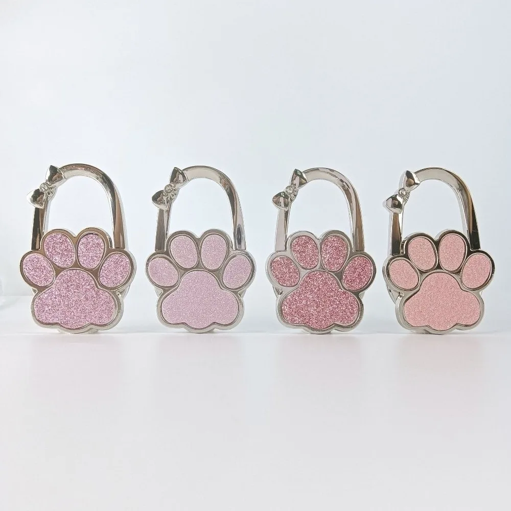 Fashion Cute Cat Paws Handbag Hanger for Women Foldable Creative Table Hanger Lightweight Portable Bag Hanger for Table
