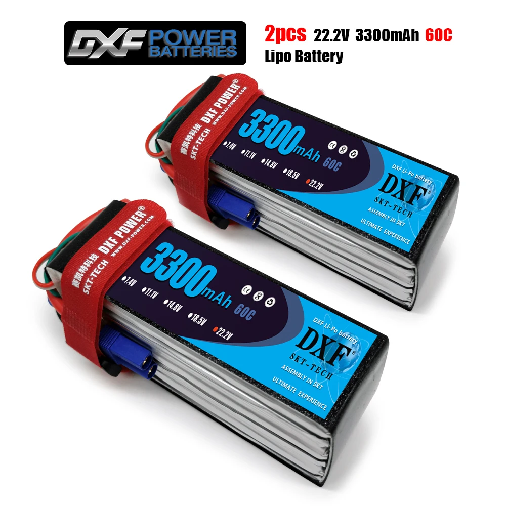 

2PCS DXF 7.4V 11.1V 15.2V 14.8V 22.2V 2S 3S 4S 6S 3300mAh 5200Mah 6300Mah 6500mAh 6200mAh 6750mAh 8000mAh 7000mAh Lipo Batteries