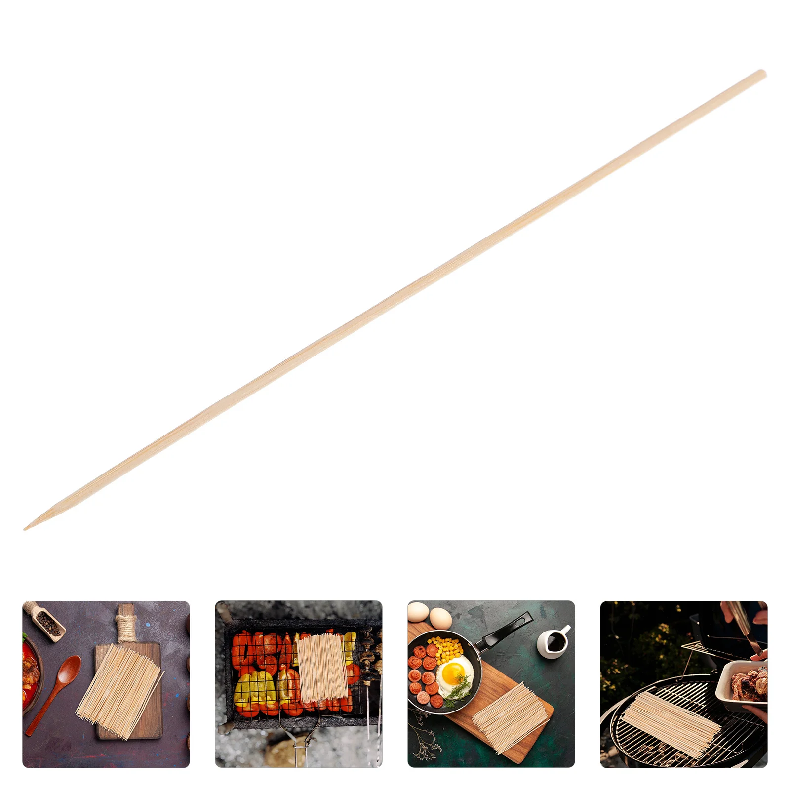 

100Pcs Bbq Wooden Skewers Bamboo Durable Splinter-Free Sharp Tip Perfect for Grilling Meat Vegetables Fruit Skewers