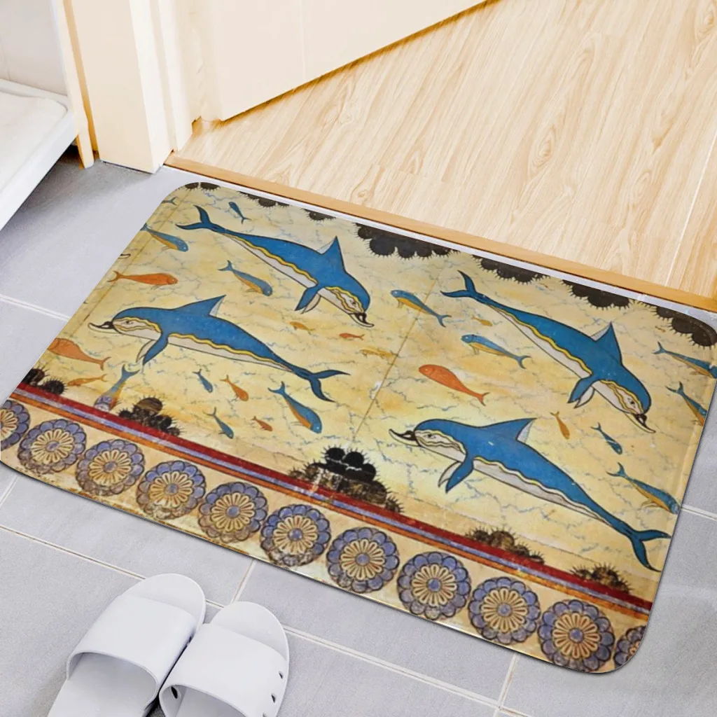 

The Minoan Dolphins Room Rug Carpet Flannel Interior Home Decorations Dressing