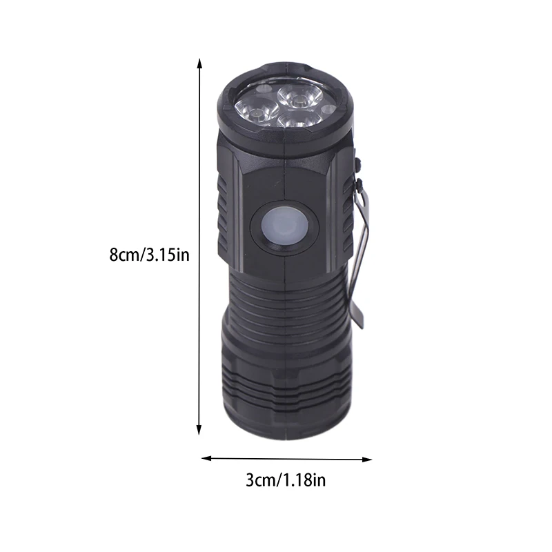 LED Flashlight Strong Bright Torch Rechargeable USB Light Waterproof With Clip Magnet For Hiking Camping High Quality
