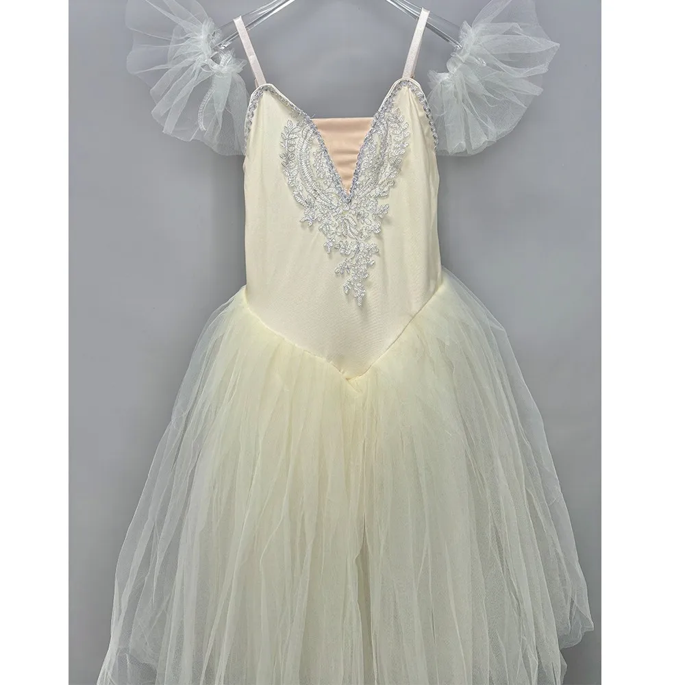 Yellow Ballet Dress Girls Swan Lake Costumes Leotard Women Adult Practice Ballet Skirts Profesional Performance Dance Wear