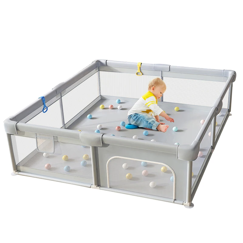 Großer Baby-Laufstall für Kinder mit Schaumstoffschutz, Baby-Spielplatz für Kinder im Alter von 0 bis 6 Jahren, Bällebad-Laufstall für den Innenbereich, Baby-Sicherheit F