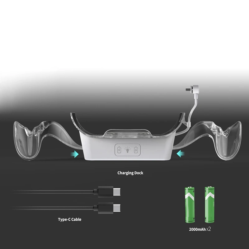 VR Headset Charging Stand With 2 Rechargeable Batteries For Meta Quest 3S / Quest 3 / Quest 2 VR Headset