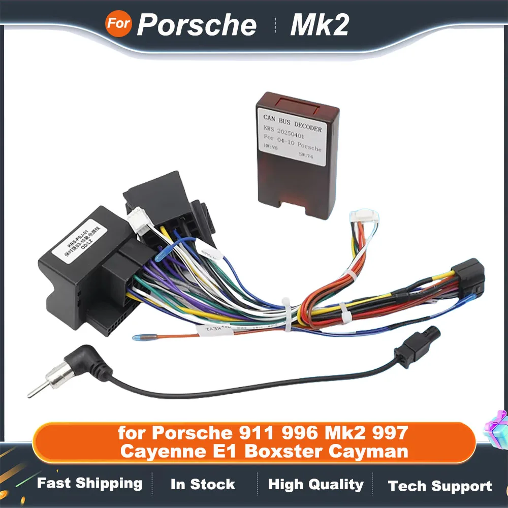 CAN BUS Decoder 16 Pin Wiring Harness Adapter ISO  Connector Cable for Porsche 911 996 Mk2 997 Cayenne E1 Boxster Cayman