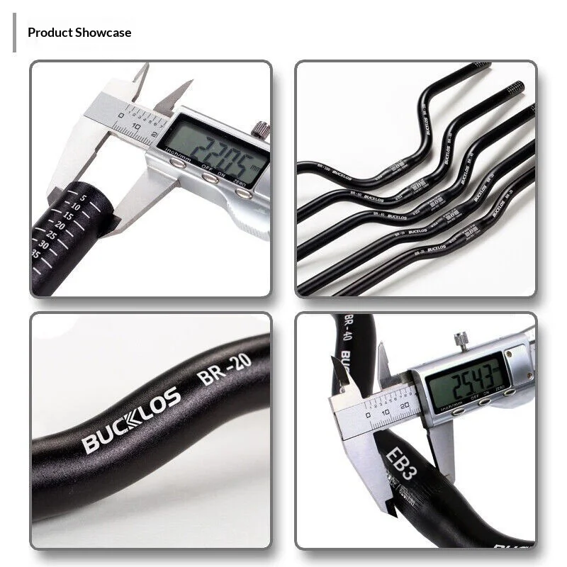 Bucklos Mountainbike-Lenker, hochfeste Aluminiumlegierung, 90 mm Höhe, Riser-Lenker für Downhill-Faltrad-Fahrer – Detail 6