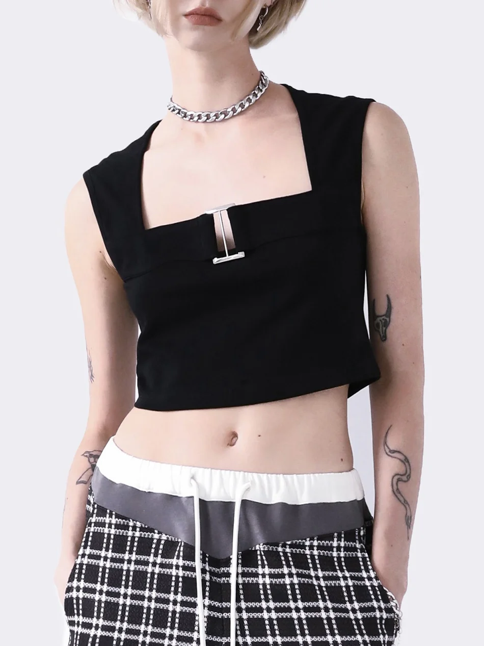 

Повседневный жилет с металлической застежкой Slim Fit Bla White Two Tone Street Sle ort Length Хлопок 97% спандекс 3% Жилет из эластичного волокна