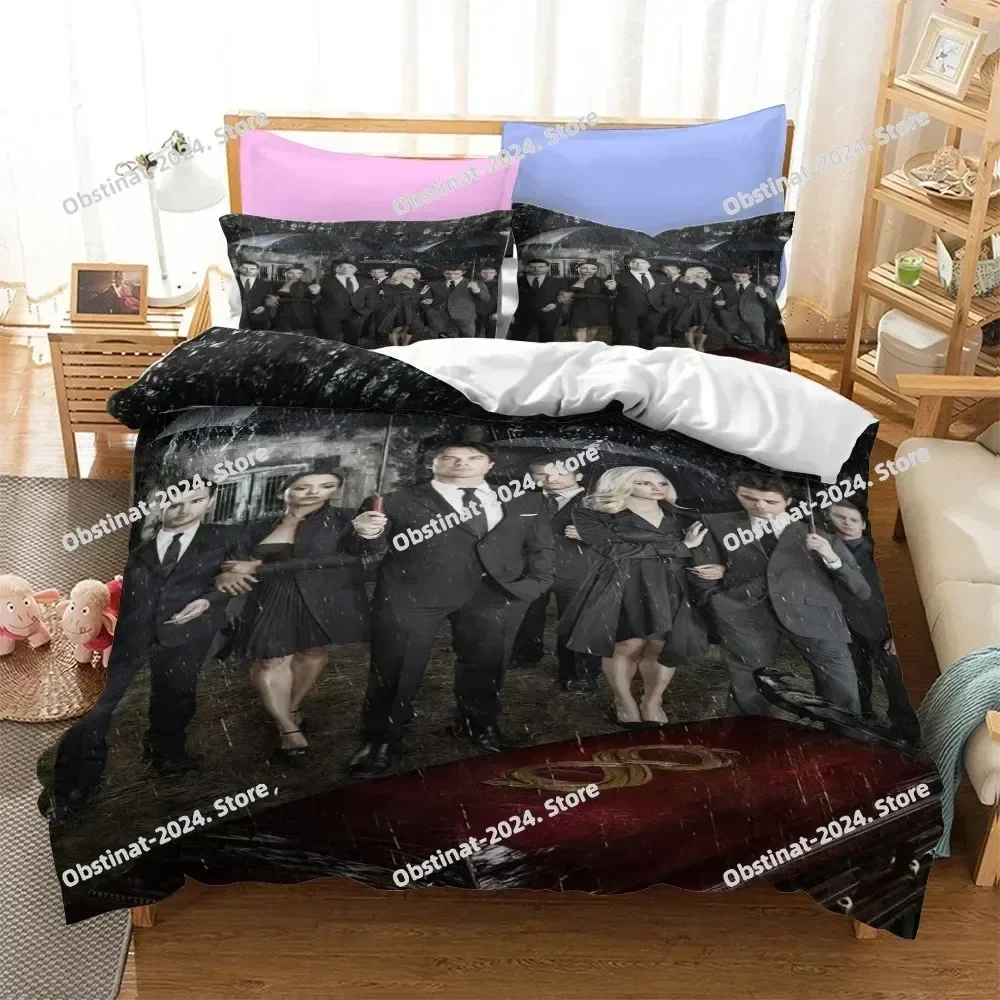 3D The Vampire Diaries Bedding Set Printed Bed Set With Pillowcase Bed Duvet Cover Soft Single Double Queen Super King Size