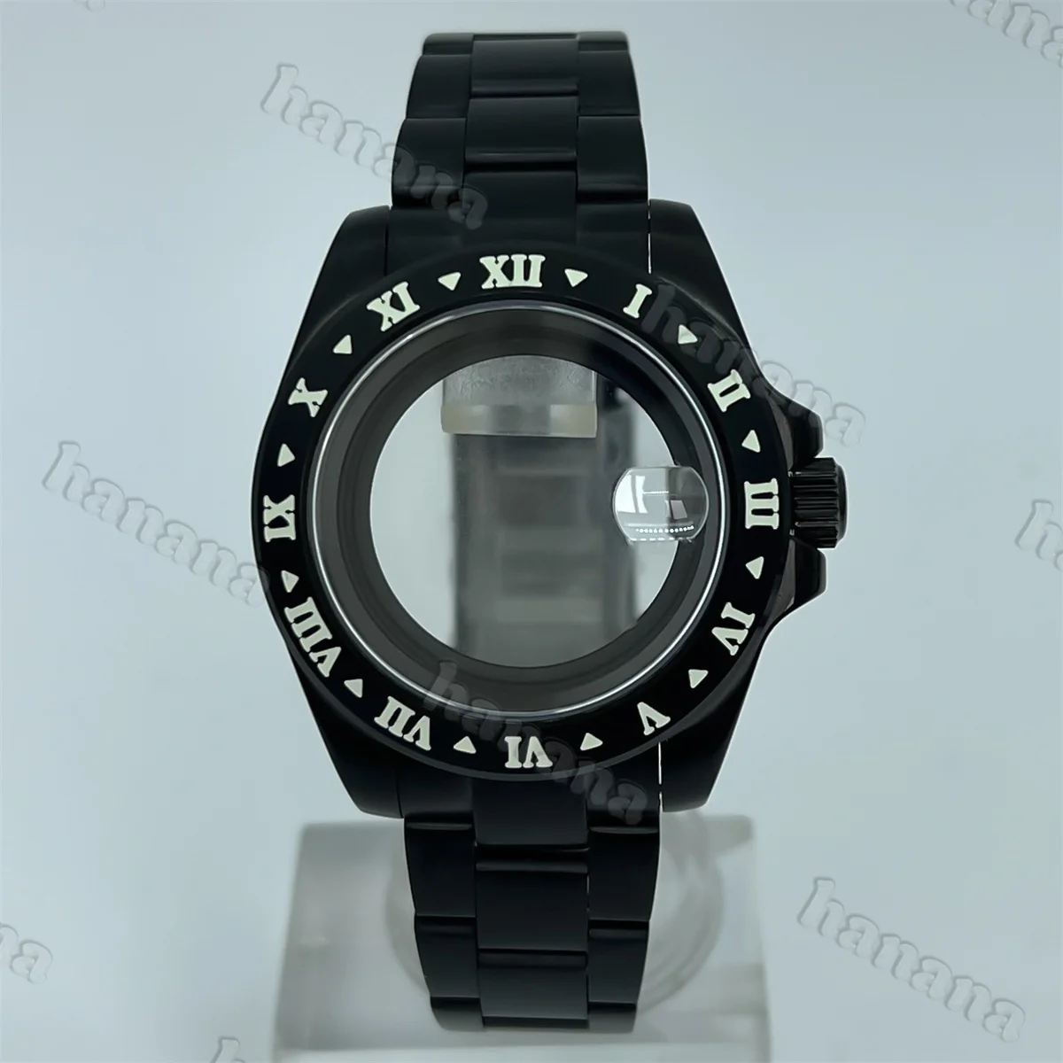 NH35 Roman Numerals Bezel 40mm Black 316L Stainless Steel Waterproof Case Fits NH34 NH35A NH36 Ronda 515 ETA2824 PT5000 Movement