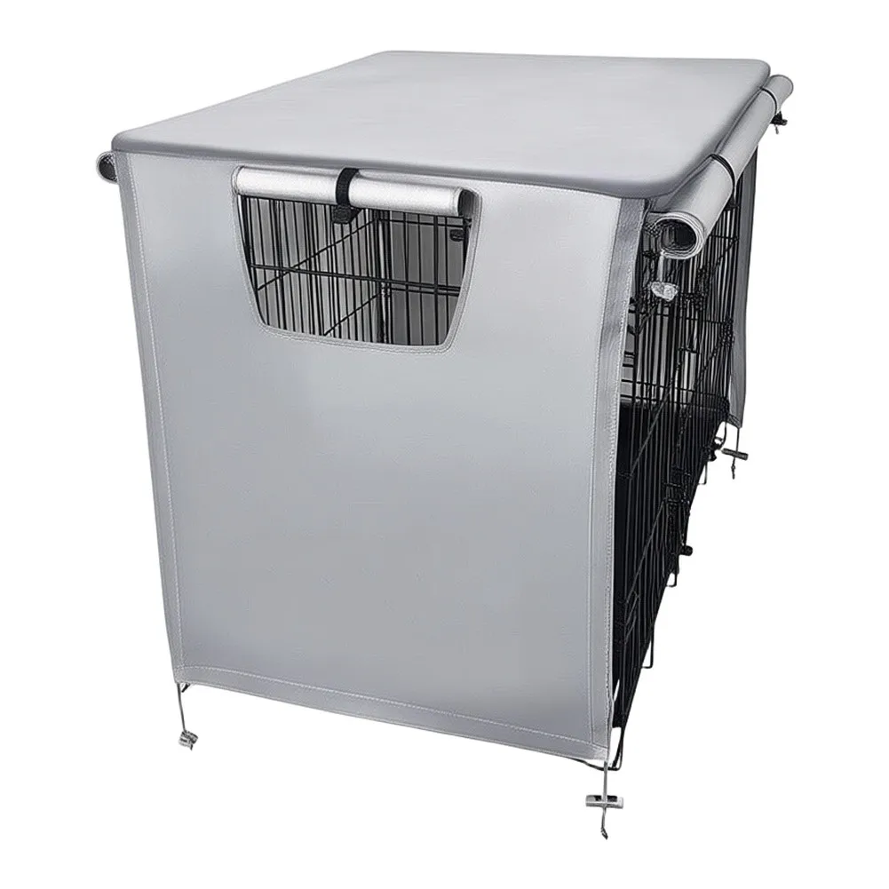 Breathable Dog Crate Cover 94x61x63.5cm - 210D Fabric with Adjustable Straps and Privacy Den Effect for Calm Pets