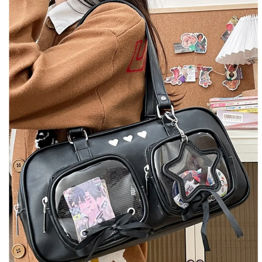 

Original Japanese-style Lolita cute girl handbag, JK uniform bag, PU shoulder bag, anime convention double-layer Itabag