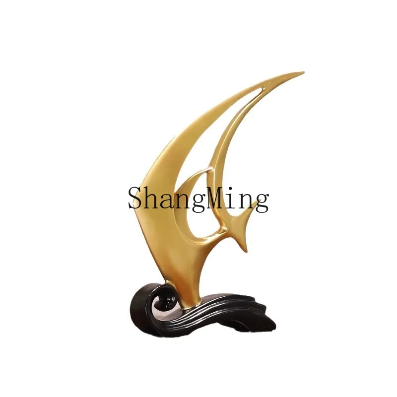 

PY new Chinese style wind and waves pair of fish decorations office desktop study living room background cabinet ornament