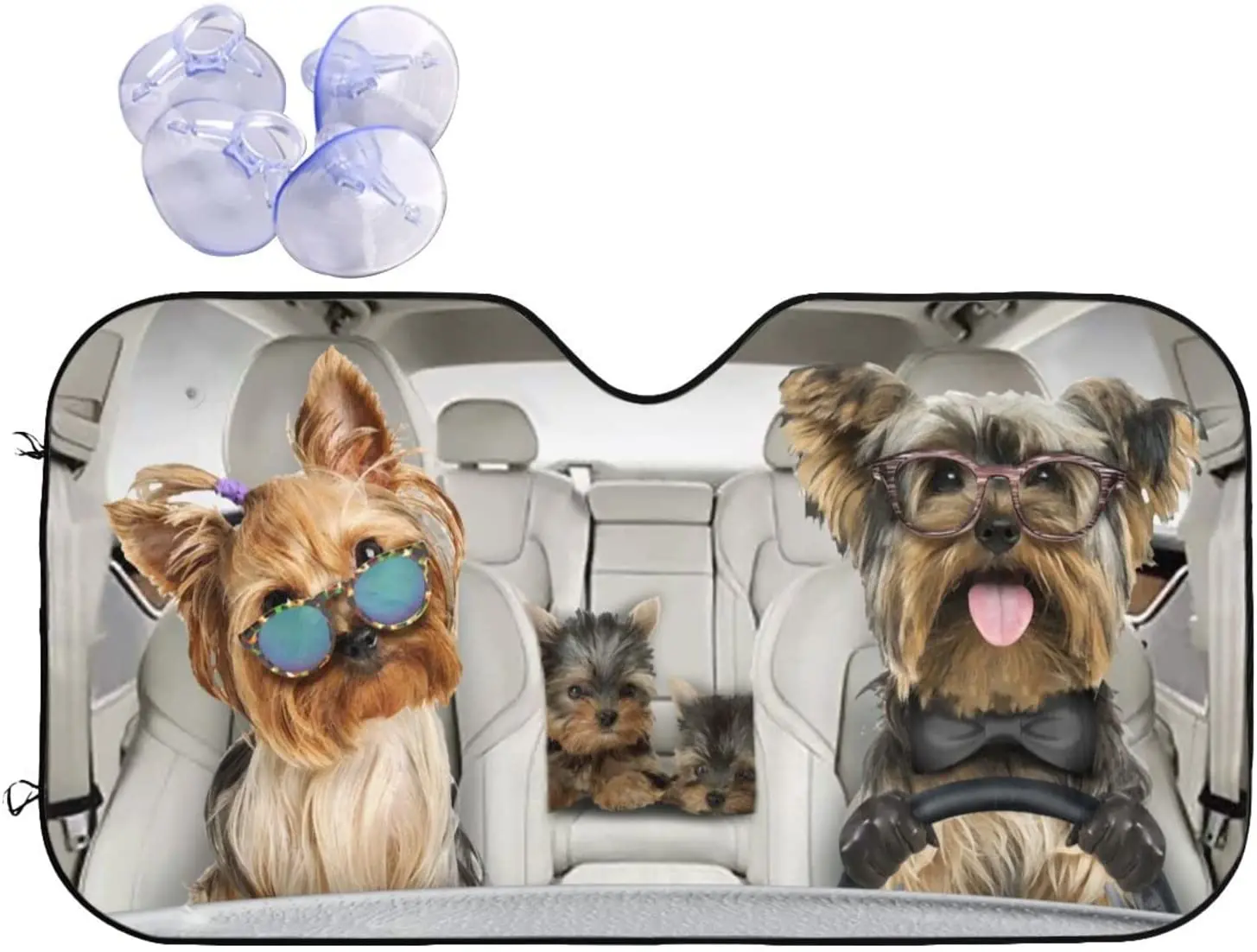 

Windshield Car Sunshade Funny Terriers Dog Driver Windshield Sun Shade Window Covers for Cars Folding Block UV Rays Sun Visor Pr